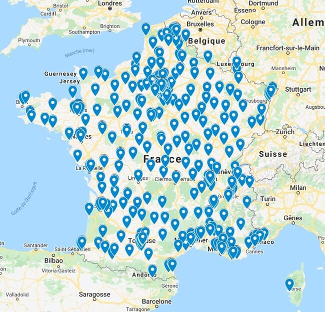 Carte de la répartition géographique des acquéreurs de cabinet d'expertise comptable