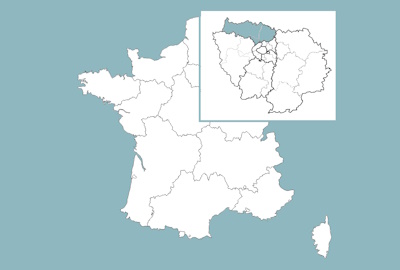 Carte de France. Département du Val d'Oise