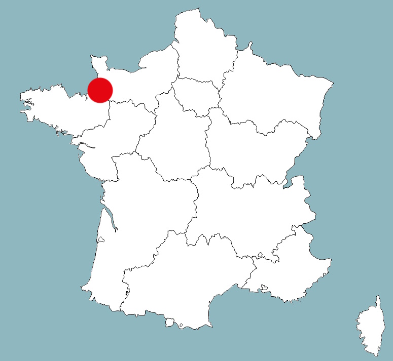 Carte de France localisant la ville de Granville en Normandie