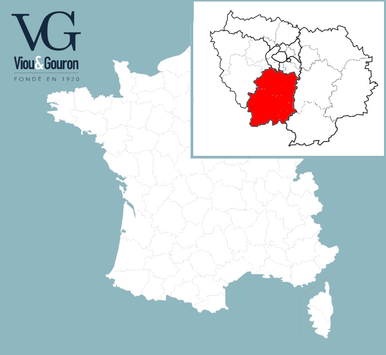 Carte de France mettant en évidence le département de l'Essonne