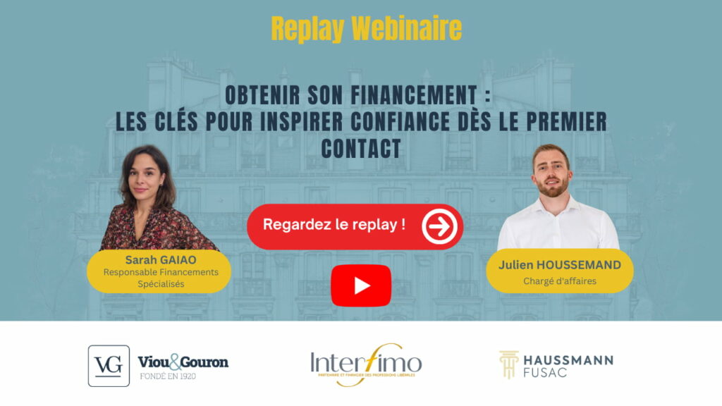Replay webinaire financement immobilier avec Sarah Gaïao et Julien Houssemand devant immeuble haussmannien