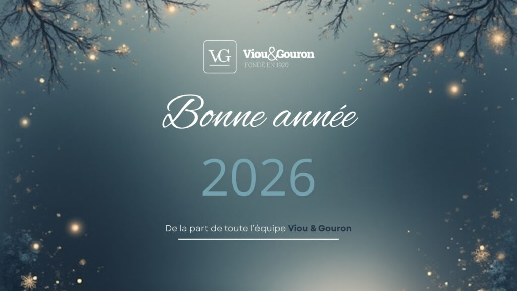 Carte de vœux 2026 Viou & Gouron avec message 