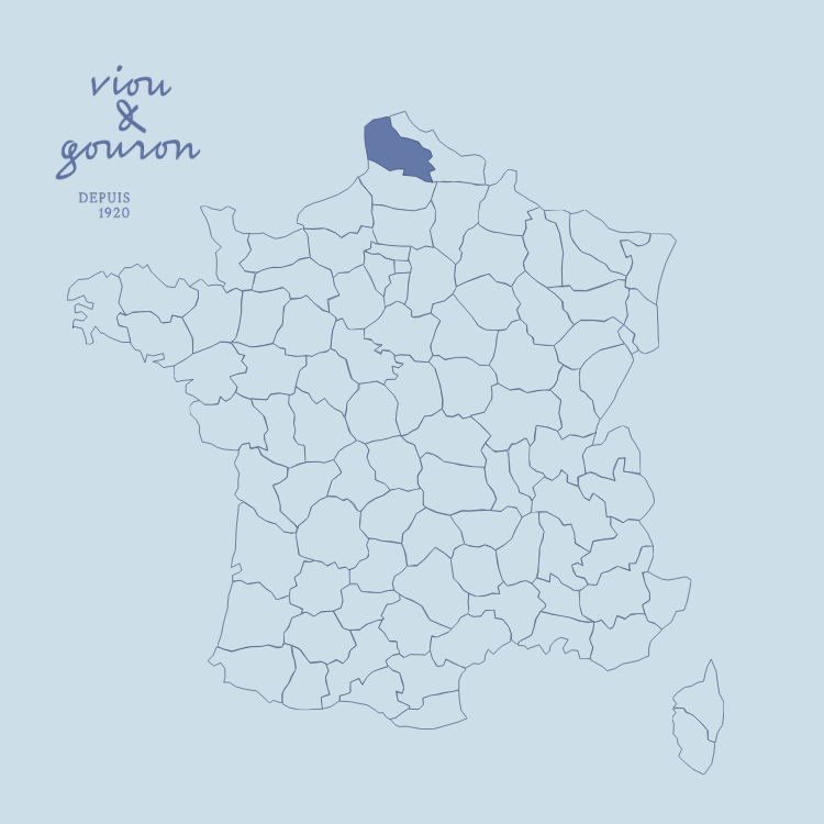 Carte des départements français mettant en avant le Pas-de-Calais (62).